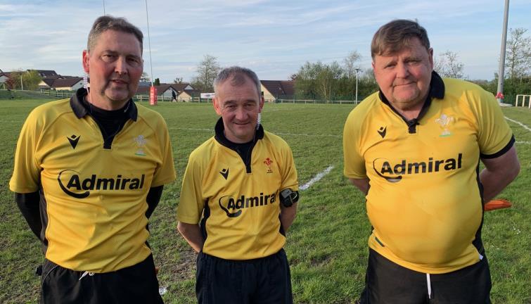 Match officials - Carwyn Evans, Andrew Thomas and Dave Byrne